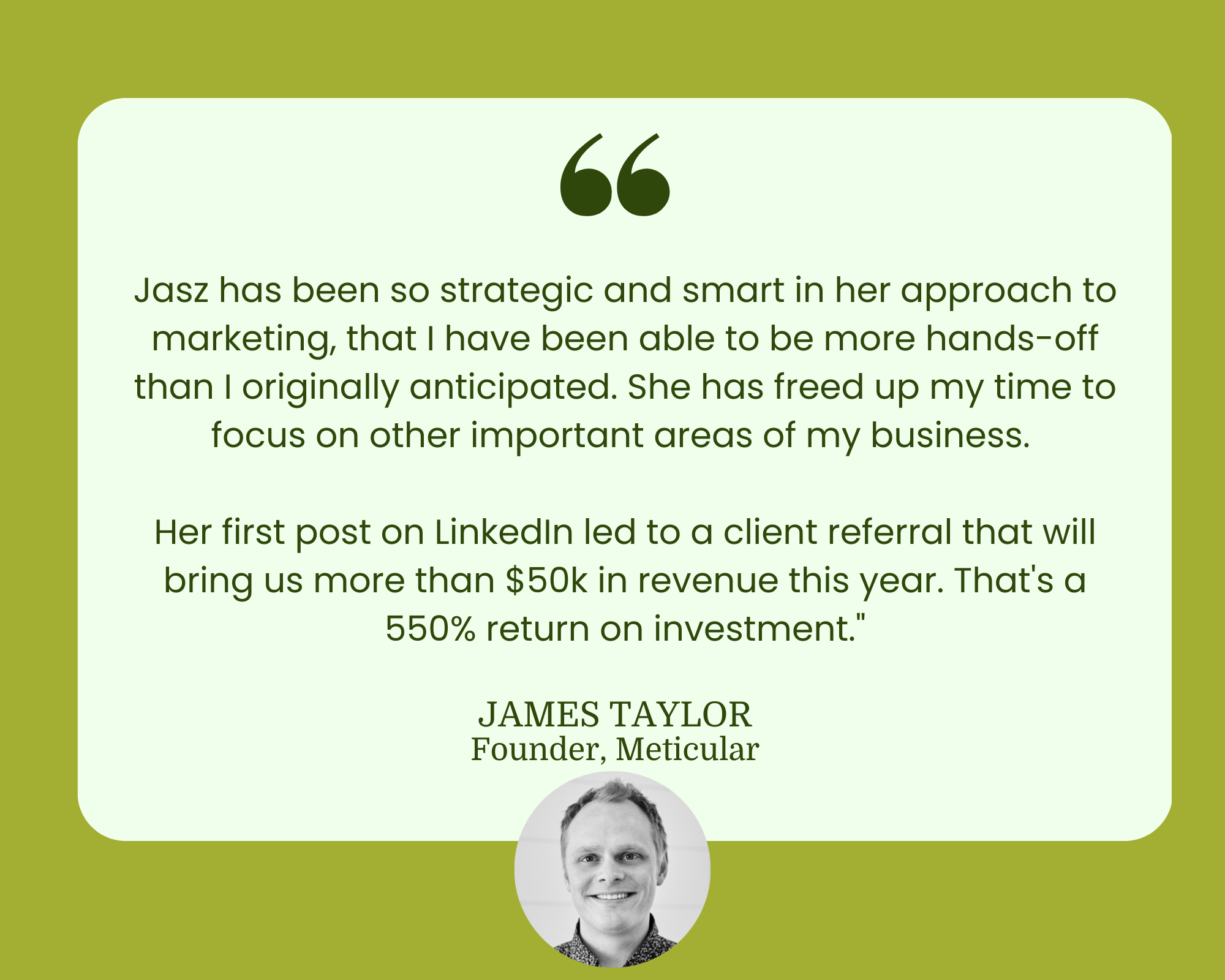 James Taylor Testimonial